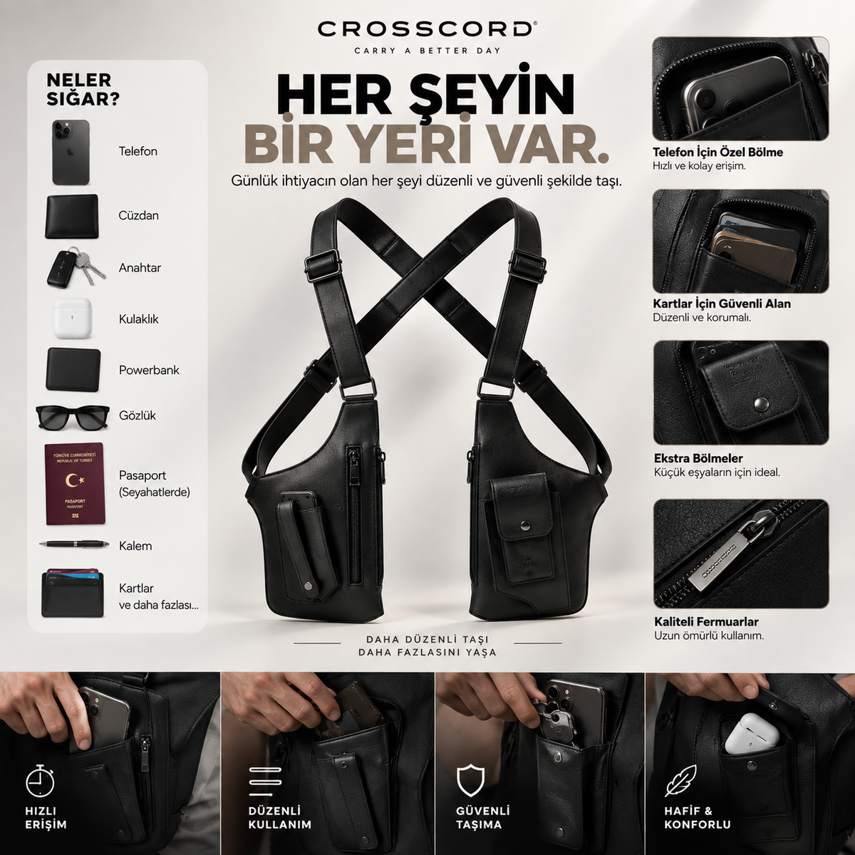 Crosscord™ Premium Omuz Çantası